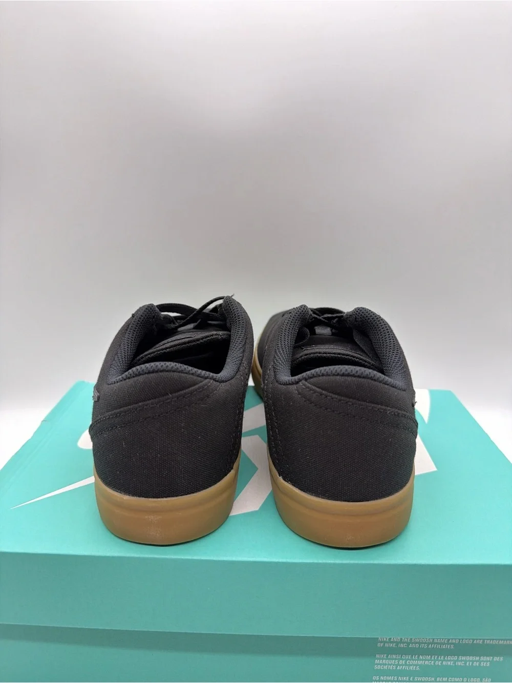 Nike SB Check Canvas GS Black Gum Brown 905373-006 Size 6.5Y